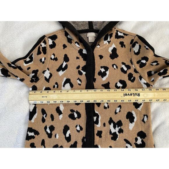 Chico’s Sz 0 (Small) Animal Print Pockets Snap Closure Long Duster Cardigan - Picture 9 of 10